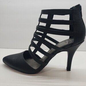 Fergalicious 3.5" Black Strappy Heels - Size 8.5